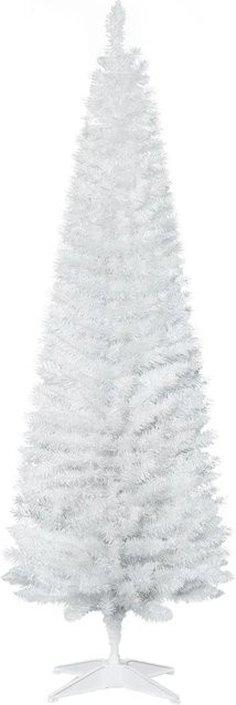HOMCOM Weihnachtsbaum als Kunsttanne in Weiß, B/H: 55 x 180 cm - Bild 1