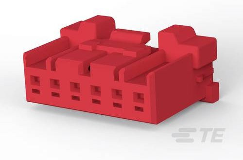 TE Connectivity Leiterplattensteckverbinder in Rot mit 2,5 mm Rastermaß - Bild 1
