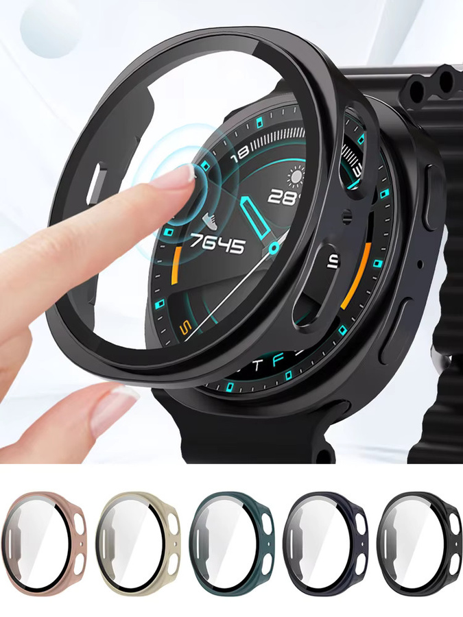 Samsung Uhrenzubehör, Schutzhülle mit gehärtetem Glas und PC-Abdeckung, Galaxy Watch 9 44 mm 40 mm, Schwarz - Bild 6