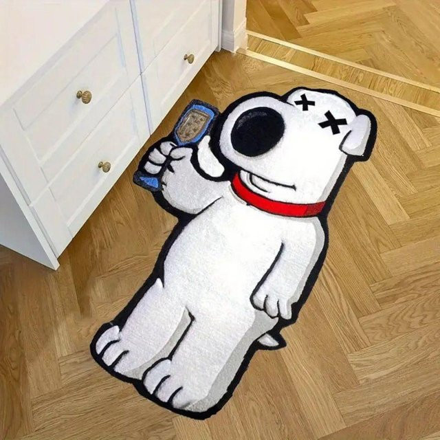 Lodestar Cartoon Teppich mit Kinder-Motiv in Weiß, Wollähnlicher Polyester-Teppich für Wohnzimmer, Schlafzimmer oder Kinderzimmer, B/B: 60 x 90 cm - Bild 1