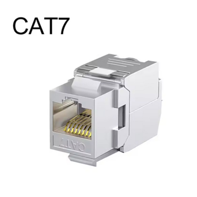 DUTRIEUX Cat6a Cat7 Keystone Jack RJ45 STP Modulbuchsen Adapter für Ethernet/LAN aus Zinklegierung, werkzeugloser Typ für 22 bis 26 AWG - Bild 1