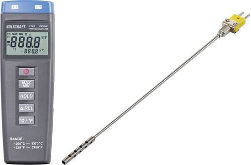 Voltcraft K102 + TP 201 Temperatur-Messgerät mit Fühler-Typ K in Grau - Bild 1