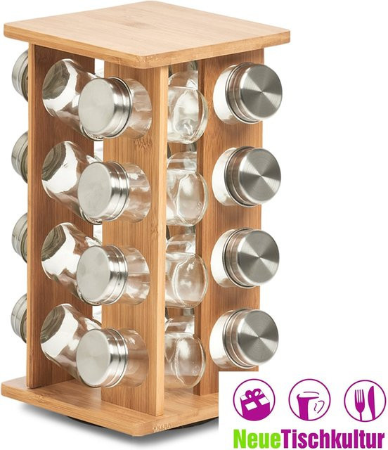 neuetischkultur Gewürzrondell mit 16 bunten Gewürzgläsern aus Glas - Bild 1