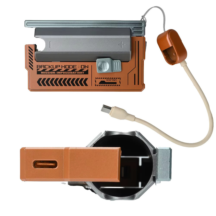 diymore Powerbank-Gehäuse für 21700-Zellen, 22,5 W Schnellladebox mit USB-C Anschluss, Orange - Bild 3