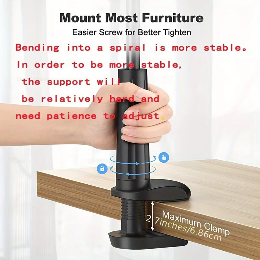AKABEILA 360-Grad-Clip-Handyhalterung in Schwarz, flexibler Lazy-Bed-Desktop-Halter und tragbarer Standfuß für iPhone, Samsung und Xiaomi - Bild 4