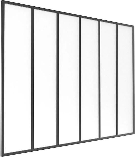 Vente-unique Glaswand Bayview in Schwarz aus Aluminium und Glas, Breite: 180 cm, Höhe: 130 cm, Tiefe: 130 cm - Bild 1