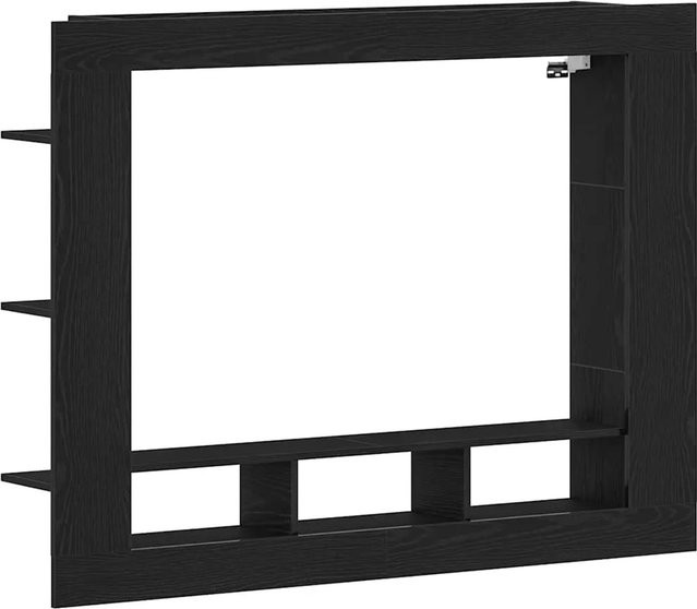 vidaXL TV-Schrank in Schwarz und Eichen-Optik aus Holzwerkstoff, rustikales Design, B: 152 cm, T: 35 cm, H: 113 cm - Bild 1