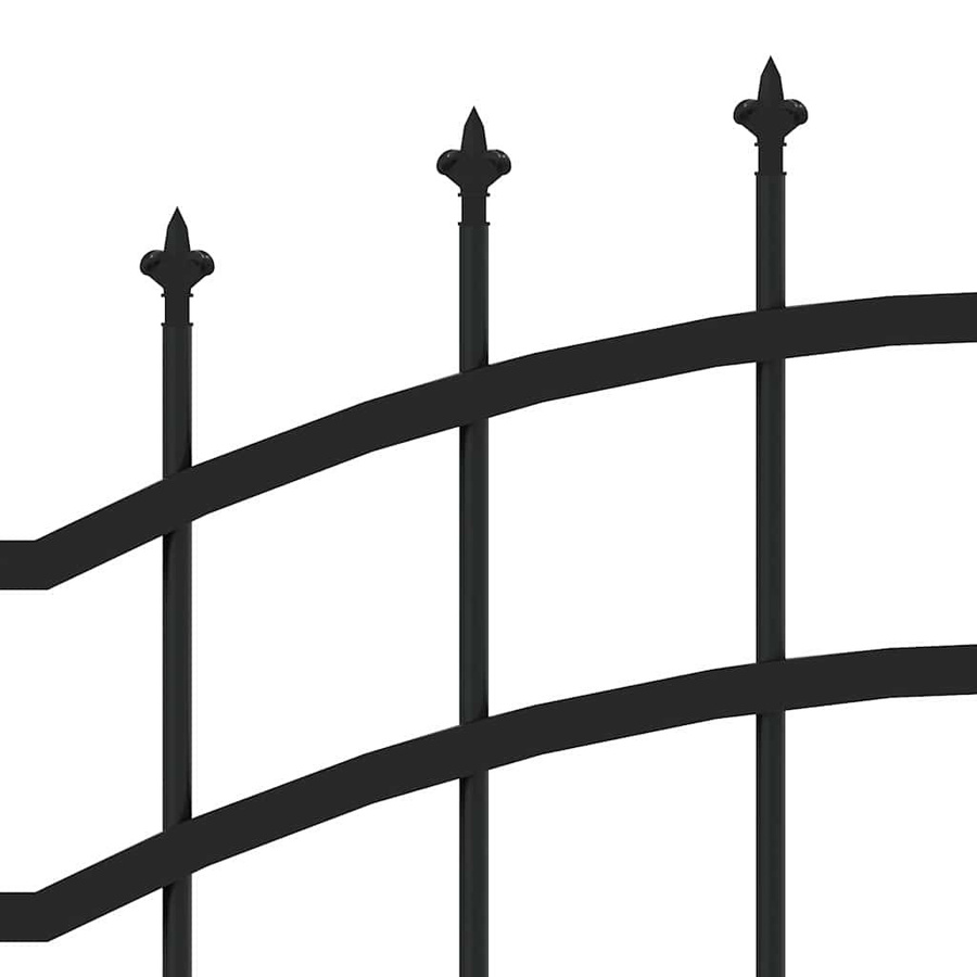 vidaXL Gartenzaun mit Speerspitze aus pulverbeschichtetem Stahl in Schwarz, H: 150 cm, B: 110 cm - Bild 3