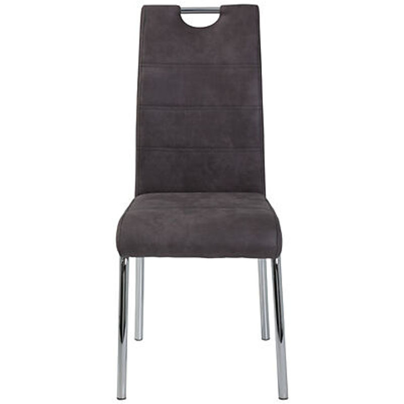 2er Set Stühle Hela im Vintage-Design aus Microfaser, Farbe Anthrazit, B/H/T: 44 x 98 x 61 cm - Bild 2