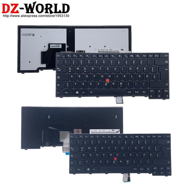 Lenovo Deutsche Tastatur mit Hintergrundbeleuchtung in Schwarz für Thinkpad T440 T440S T450 T450S T460 L440 L450 L460 L470 E431 E440 QWERTZ - Bild 1