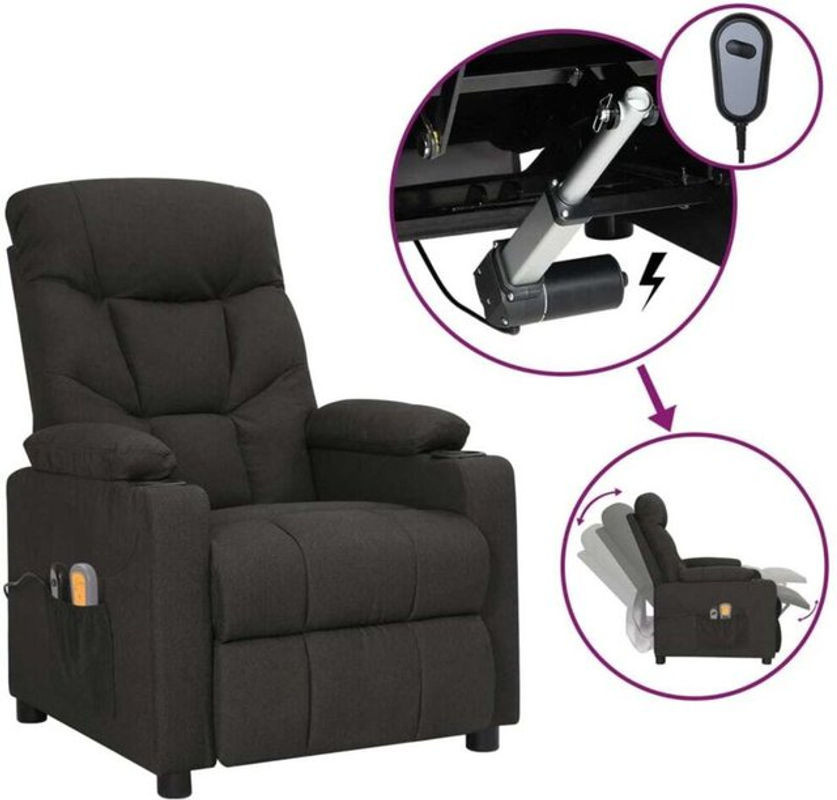 Elektrischer Massagesessel von vidaxl in Schwarz aus Stoff - Bild 1