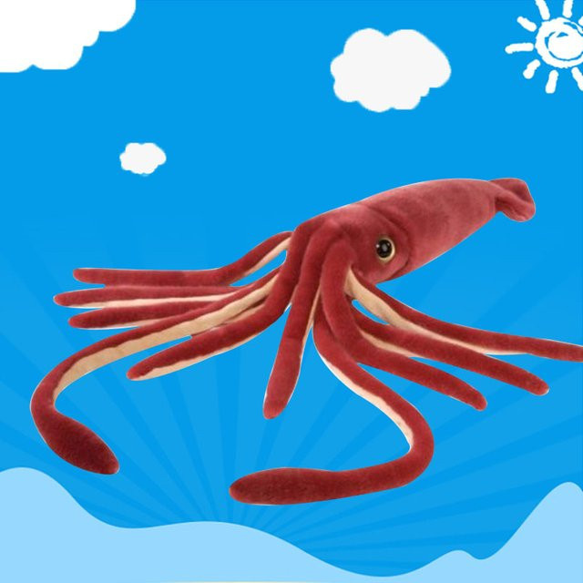 DOYOUDO Squid Plush Animal Doll Wine Red 75cm - Bild 1