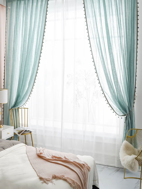 CENTURyMiG Leinen Vorhang Panel in Seegrün für Wohnzimmer und Kinderzimmer - Bild 2