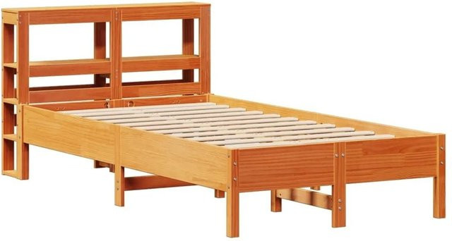 vidaXL Massivholzbett aus Kiefernholz in Wachsbraun ohne Matratze B/T/H: 100 x 200 cm - Bild 1