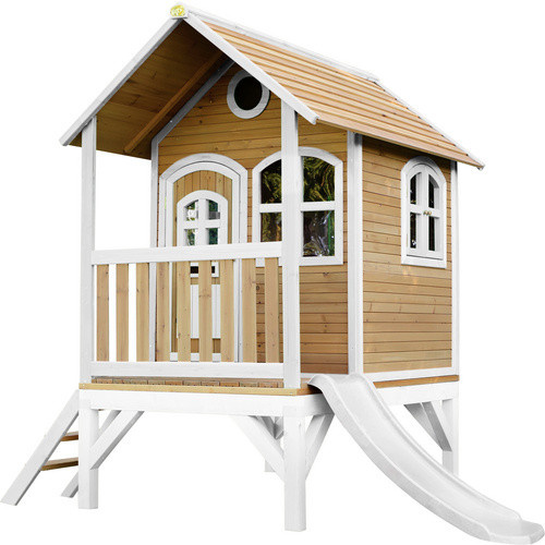 AXI Spielhaus Tom aus Hemlock- und Zypressenholz in Braun und Weiß mit Rutsche, B/T/H: 287 x 191 x 231 cm - Bild 3