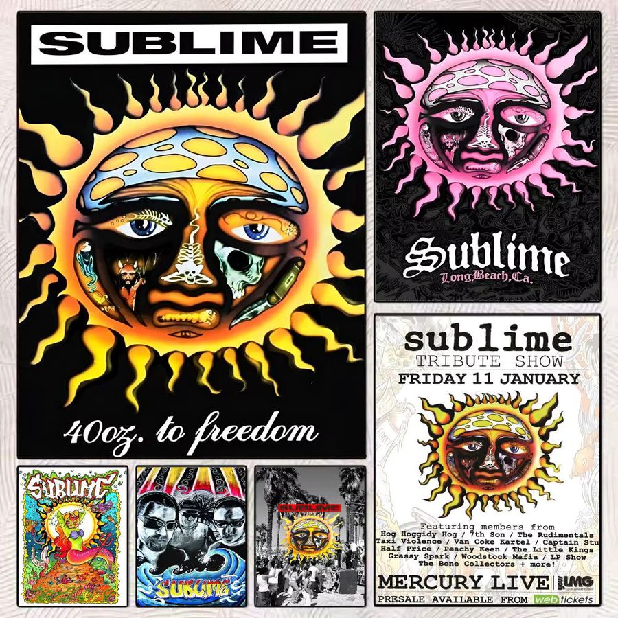 S-Sublime Classic Band Poster Selbstklebender Wandaufkleber in Black8 als Kunstwandbild für dein Zuhause oder Büro - Bild 3