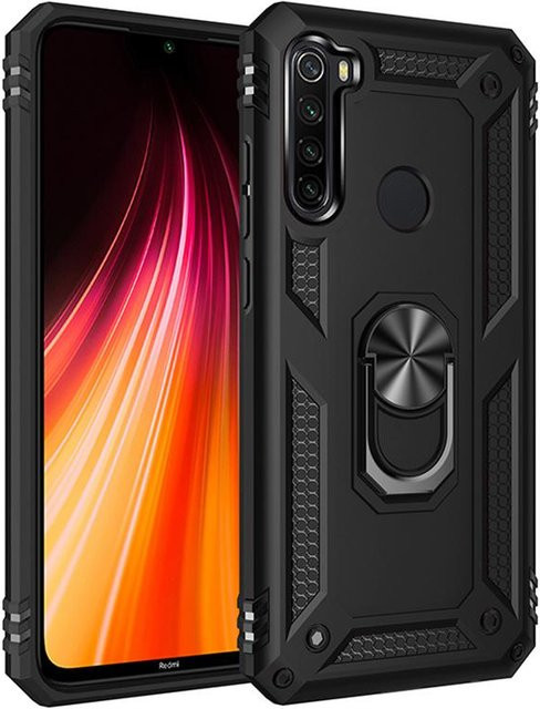 Xiaomi Armor Handyhülle mit magnetischem Ringhalter für Redmi Note 8T 7 8 Pro in Schwarz - Bild 1