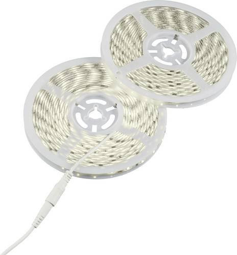 Sygonix SY-6613008 LED-Streifen-Komplettset mit Stecker und Buchse, 12 V/DC, 10 m, Tageslichtweiß - Bild 1