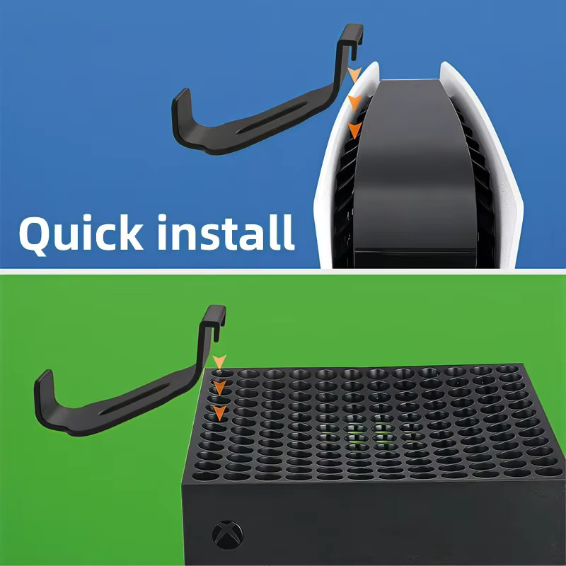 DATA FROG Universal Kopfhörer Aufhänger und Controller Halterung für PS5 und Xbox Serie X, Schwarz - Bild 4