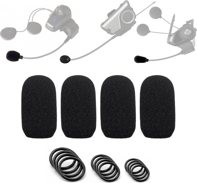 4er-Pack Mikrofonabdeckungen für Sena SRL Mic System und Shoei Neotec 2 Helm, Mikrofonschwamm in Schwarz - Bild 1