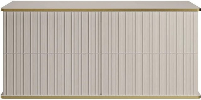 Vente-unique Waschbeckenunterschrank Keliza in Beige im Art-déco-Stil mit matter Oberfläche, B/T/H: 120 x 47 x 54 cm - Bild 1