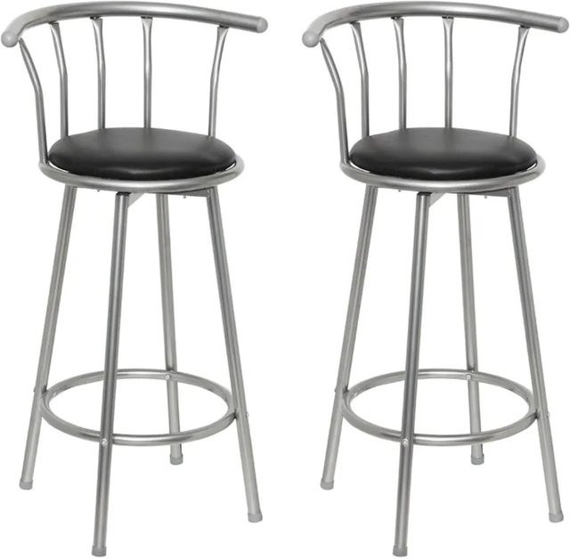 vidaXL Barhocker 2er Set aus Kunstleder in Schwarz - Bild 1
