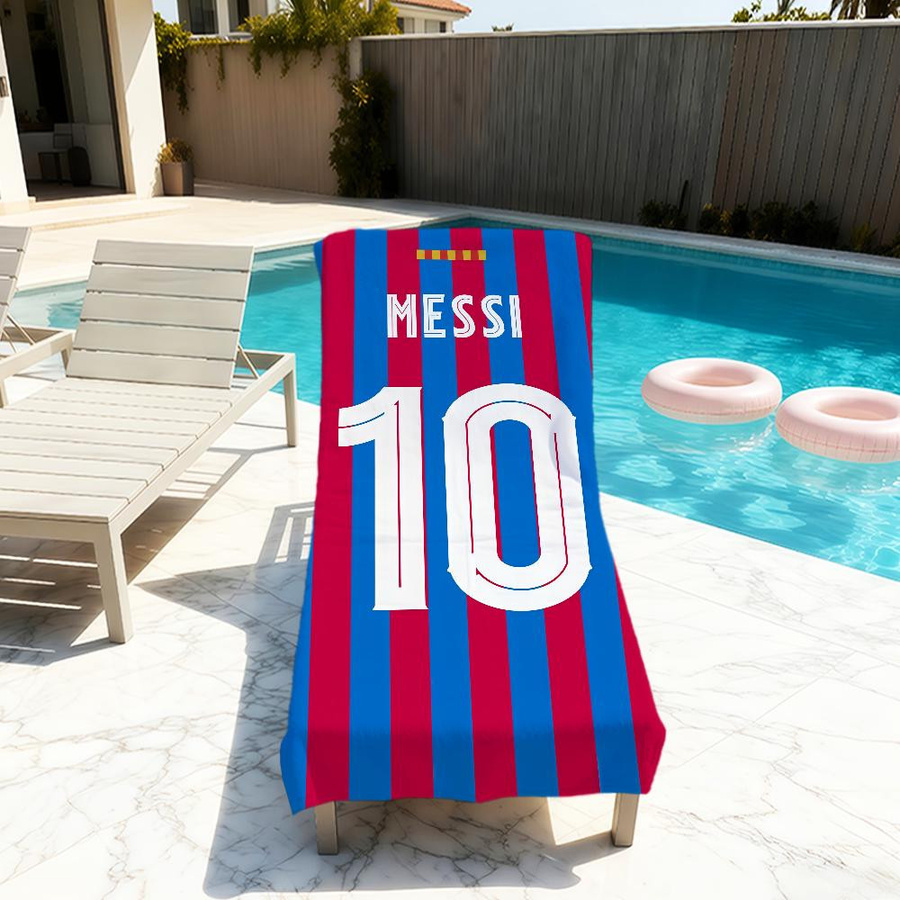 Shanika Chen Strandtuch mit Messi Nummer 10 Motiv, Multicolor, B: 40 cm, H: 60 cm - Bild 4