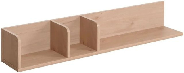 MCW Wandregal M48 aus Mangoholz in Beige, 3 Fächer, H: 20 cm, B: 120 cm, T: 21 cm - Bild 1