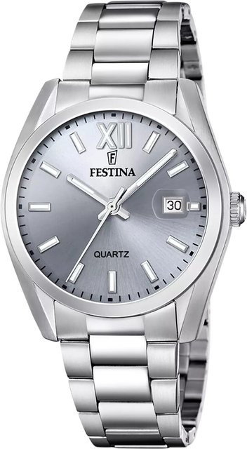 Festina Herrenuhr, Quarz, Edelstahl, 38 mm, Silber, Grau, 5 ATM - Bild 1