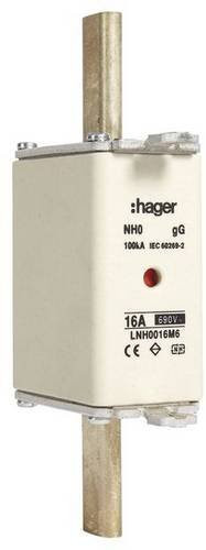 Hager NH-Sicherung LNH0016M6 16A, 3 Stück, Weiß - Bild 1