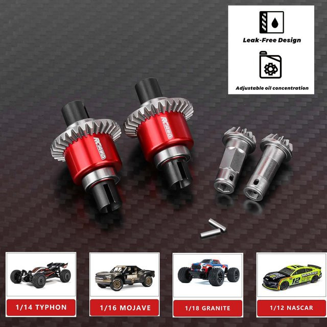 RCAWD Vorder- und Hinterdifferenzial 30T & 12T Eingangszahnrad, Diff Set - Bild 1