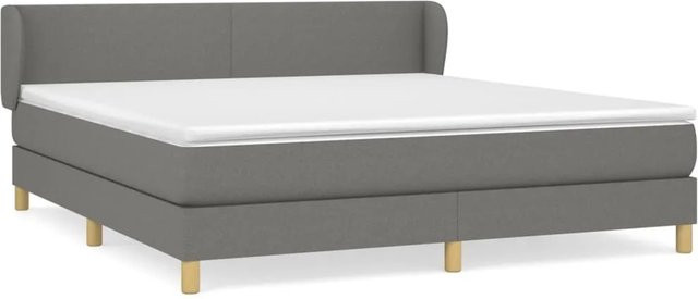 vidaXL Boxspringbett mit Matratze Hybrid Dunkelgrau B: 160 cm, T: 200 cm, H: 163 cm - Bild 1