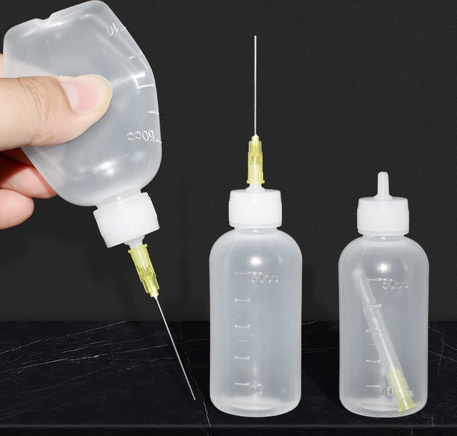HUXUAN Kolophonium Lötflussmittel in der 50ml Plastikflasche für die Reinigung von Platinen und Schweißreparaturen, transparent - Bild 1