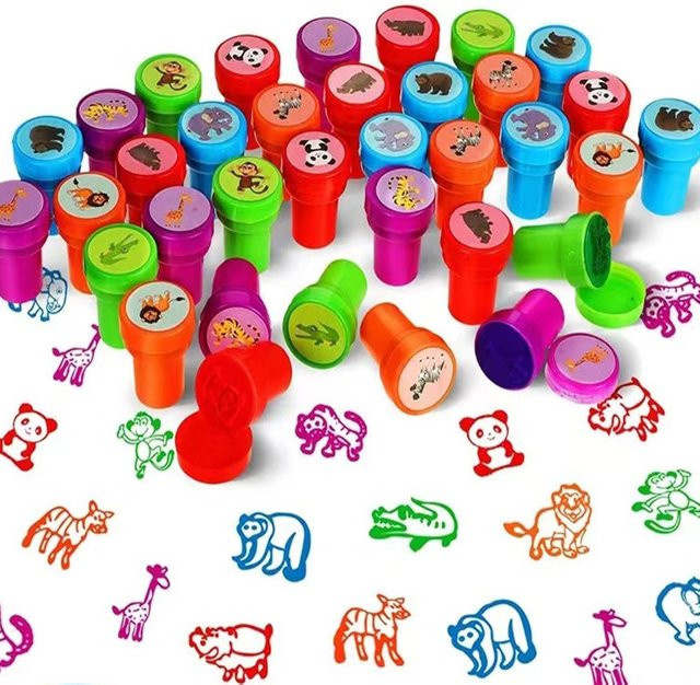 10 Stück Meade Selbsttinte Stempel Set für Kinder mit Smiley-Motiven in Mehrfarbig für Scrapbooking und DIY-Projekte - Bild 1