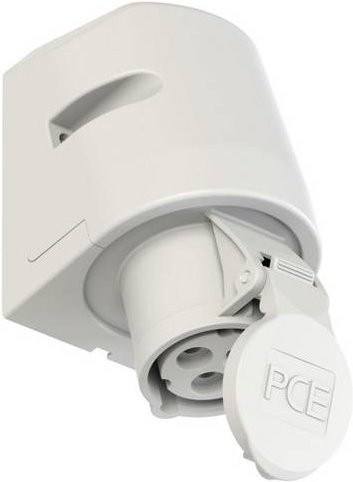 PC Electric 113-1 CEE Wandsteckdose 16A 3polig IP44 Weiß bündig montiert - Bild 1