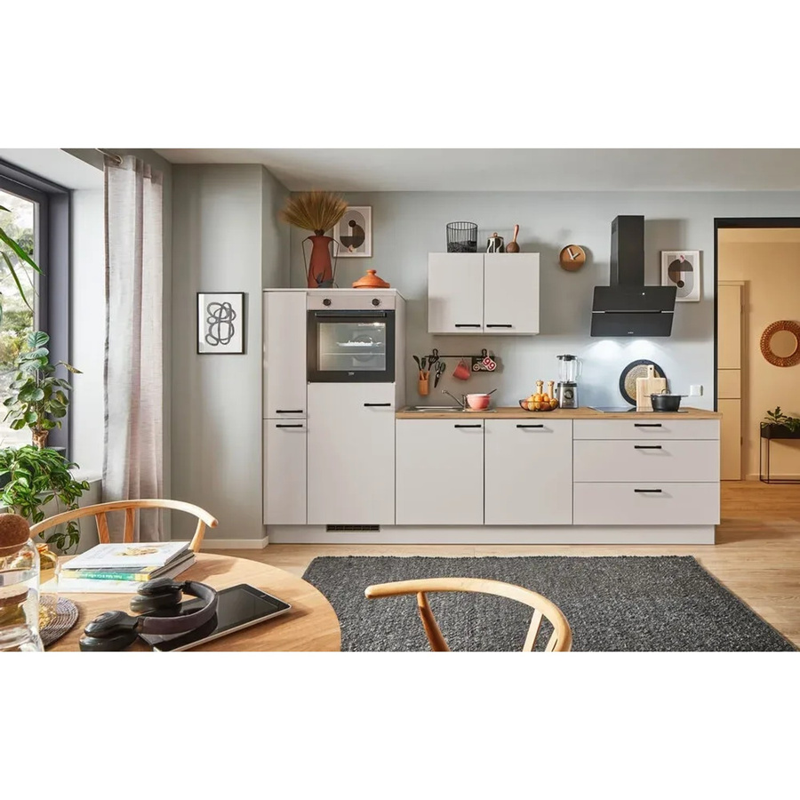 pino Küchenzeile Kaschmirgrau mit Seitenschrank und Gerätenischen - Bild 2