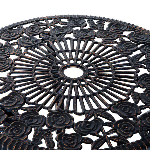 Outsunny 3-teiliges Bistro-Set aus Aluminiumguss in Bronze und Schwarz mit Tisch und Stühlen im Vintage-Design für Garten und Terrasse, B/T/H: 60 x 60 x 67 cm - Bild 5