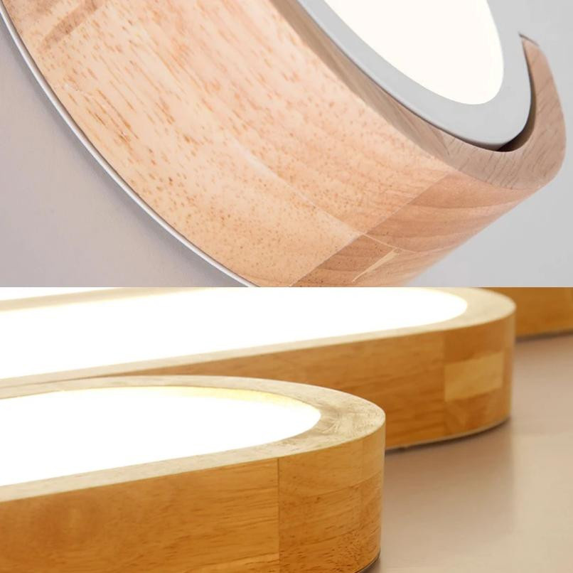 Novo Light Moderne LED Deckenlampe aus Holz mit Fernbedienung und Dimmfunktion, Durchmesser: 50 cm - Bild 2