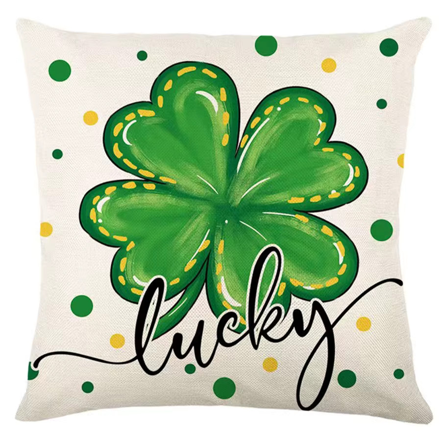 VIKAMA St. Patrick's Day Dekokissen-Set mit Grafikprint für Sofa und Wohnzimmer, Kissenbezüge quadratisch, B/T/H: 30 x 30 x 30 cm - Bild 3