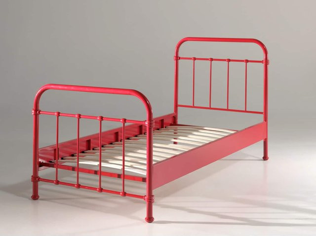 Vipack Metallbett New York in Rot, B/T/H: 90 x 200 cm - Bild 1