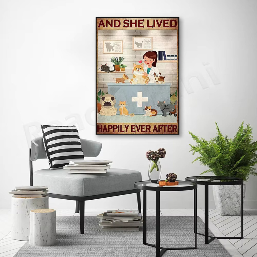ReachMani Leinwanddruck Tierarzt-Poster mit Typografie als Dekoration für die Tierklinik in Mehrfarbig - Bild 3