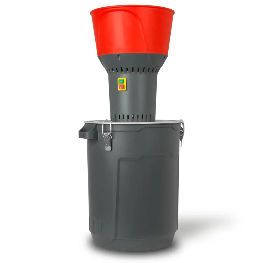Eberth Elektrische Getreidemühle mit 1300 W Leistung, 50L Eimer und Einfülltrichter, Rot - Bild 2