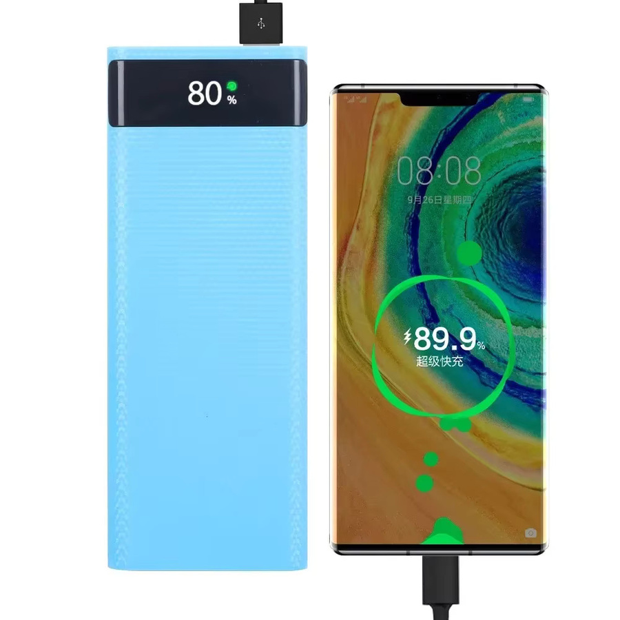 KEBIDUMEI Powerbank-Gehäuse für 8x 18650 Batterien, 22,5W Tragbarer Batteriehalter mit USB Typ-C Schnellladegerät, Schwarz - Bild 2