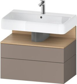 Duravit Waschtischunterschrank Qatego Wandmontage mit Nische in Weiß und Beige Matt B/T/H: 79 x 47 x 59 cm - Bild 1