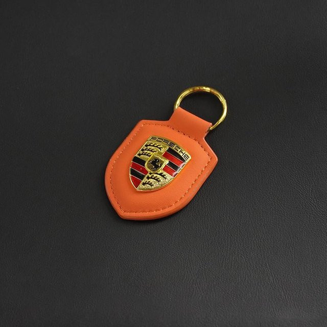 Porsche Schlüsselanhänger Leder, Metall, orange, Unisex - Bild 1