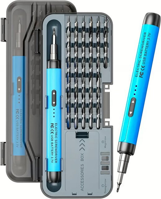 Elektrischer Schraubendreher GSMnet OEM J1, 46in1, Blau, mit wiederaufladbarem Akku - Bild 1