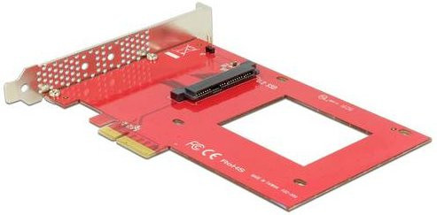 Delock PCI Express x4 Karte mit 1 x internem U.2 NVMe SFF-8639 Anschluss für SSDs in Rot (89469) - Bild 1
