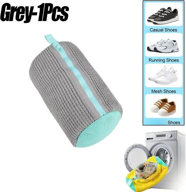 Yiran Bag Schuhwaschmaschine Wäschenetz mit Plüschfutter und Reißverschluss in Grau - Bild 1