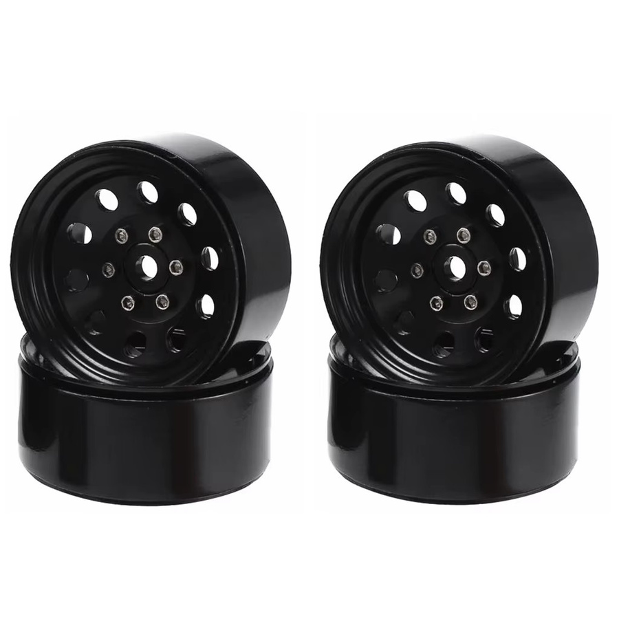 YSIDO Metall Beadlock 1,9 in Rad Felgen Radnabe, 4-teiliges Set, Grau, Schwarz - Bild 2
