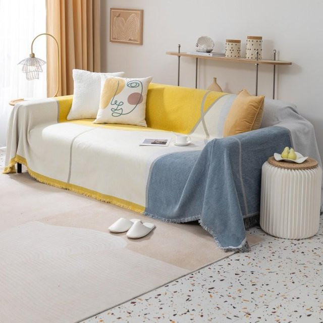 Super Six Chenille-Jacquard-Sofabezug, rutschfeste Sofadecke mit Kratzschutz, B/B: 180 x 230 cm - Bild 1